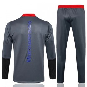 Manchester United Kind Trainings Sweatshirt Pak Kwart-Zip 2022-23 Donkergrijze